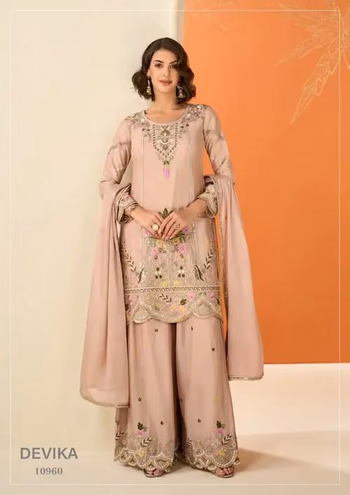 Blush Chinnon Set by Global Darzi